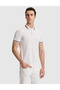 Ecru Slim Fit Buttoned Polo Collar T-Shirt 50321159-Vr019 - 3