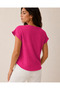 Women's Slit Detailed Lace-Up Collar Comfortable Fit Blouse - 4