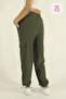Women's Oversize Parachute Fabric Cargo Pocket, Leg Clip, Baggy Trousers - 3