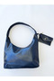 Textured Leather Look Hobo Bag and Wallet - Casual Women's Shoulder Bag - 3