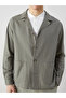 Khaki Standard Fit Linen Look Men's Blazer Jacket - 6