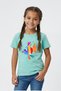 Girl's "Fish" Printed 100% Cotton Crew Neck Short Sleeve T-Shirt