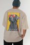 For Dog Lovers 13 Beige Oversize T-Shirt with Dog Print on the Back 100% Cotton Unisex Dog Lover Premium Design - 6