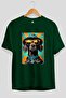 For Dog Lovers 33 Front Dog Print Green Oversize T-Shirt 100% Cotton Unisex Dog Lover Premium Design
