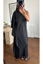 Black Bandana One-Sleeve Satin Dress - 10615 - 2