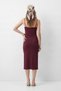 Burgundy Strappy Midi Dress 3661 - 3
