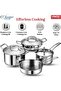 Classique Deluxe 7-Piece Stainless Steel Cookware Set | Kadai, Saucepan, Saucepot & Frypan | Heavy Bottom | Induction Compatible - 6
