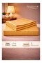 3‑Piece Striped Microfiber Flat Bed Sheet Set, Queen/King, 220x240cm, Gold - 2