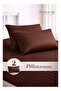 3-Piece Striped Microfiber Fitted Sheet Set Super King 200x200cm, Chocolate Brown - 5