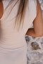 Beige Corded Sleeveless Long Dress - 5