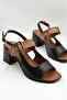Heeled Shoes with Belt Detail Women's Sandals Black - 7