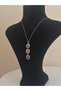 Colorful Stone Triple Design Silver Color Necklace - 3