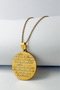 Gold Color Felak, Nas and Nazar Verse Written Spiritual Dual Design Accordion Chain Stainless Steel Necklace - 2