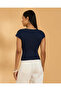Women Navy Sleeveless T-Shirt - 3