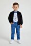 Blue Linen Trousers, Cardigan and Boy's Shirt 3-Piece Set 24548 - 2