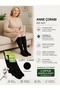 Women's Black Below-Knee Mother Socks with Soft Texture, Pack of 2 (Size 36-42)