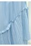 Elastic Waist Linen Look Voile Layered Skirt - Baby Blue - 7