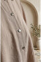 Shirt Collar Buttoned Belted Hijab Double Set 0330-02 Mink - 4