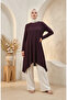 Bürümcük Fabric Asymmetrical Cut Long Tunic 0562-01 Plum