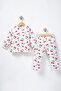 Baby Girl Pajama Set Patterned 100% Cotton Long Sleeve Top and Bottom Set - 2