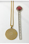 Gold Color Evil Eye Verse and Four Kul Written Spiritual Prayer Design Thick Doc Chain Stainless Steel Necklace - 3
