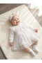 Baby Girl Mevlütlük Dress with Bandana and Lace, Newborn Hospital Release Wedding Dress Evening Dress 100% Cotton 4034 - 3