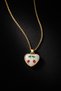 Women's Gold Color Steel Necklace with Heart Shaped Pendant