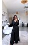 Black Long Viscose Less Kimono