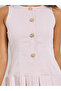 Pink Pleated A-Line Midi Dress - 4