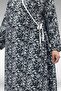 62014 Plus Size Patterned Prayer Dress - Black Patterned - 2