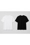 Men's Crew Neck Regular Fit 2-Piece Black-White T-Shirt - 2