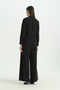 Stylish Blouse with Stone Detail on the Collar - Black - 4