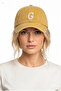 Yellow Embroidered Washable Vintage Unisex Hat with Letter g - 2