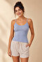 Women's 3-Piece Basic Undershirts with Ribbed Rope Straps - 95% Cotton & Flexible for Daily Use - 8