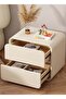 Household Simple Microfiber Leather Small Bedside Table, 2-Layer Storage Cabinet, 50×40×47CM - 4