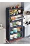 Kitchen Cabinets, Multi-layer Storage Cabinets, Movable Cupboards with Wheels, Flip Storage Cabinets,Kitchen Racks Storage Cabinet For Kitchen Storage Cabinet With Drawers 172*80*31CM - 7