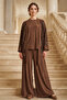 Sequined Hijab Suit A9268 Taba - 2