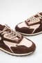 Belavessa Brown Suede Beige Women's Casual Comfortable Stylish Lace-Up High Sole Sports Sneaker - 5