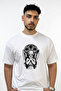 Gothic Angel_1 Design Printed Oversize White T-Shirt