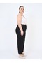 Plus Size Elastic Waist Pocketed Lycra Stone Embroidery Detailed Loose Fit Women's Trousers - 2