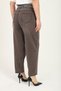 Plus Size Belted Pocketed Lycra High Waist Mom Cut Women's Trousers - 5