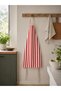 Red Striped Kitchen Apron Water Repellent Stain Resistant Fabric Colorfast Natural 100% Cotton Daily Kitchen Aprons with Neck and Waist Ties - 2
