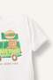 100% Cotton Oversized Printed Short Sleeve Ecru T-Shirt for Baby Boy I0135A526Au - 2