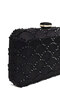 Women's Black Long Chain Strap Stoned Mini Portfolio Evening Dress Bag 26Pbd2739Ts - 8