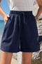 Women's Linen Shorts High Waist Elastic Summer Relaxed Fit Casual Shorts - 4