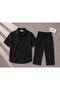 Premium Crepe Fabric Short Sleeve Shirt - Trouser Set Lycra Unisex Women's Men's Set - 5