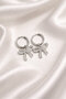 Silver Color Stone Bowknot Necklace Earrings Set Elegant Women's Jewelry Set - 5