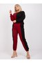 Compleu Dama Maneca lunga, Decolteu rotund, ex moda, Bordo - 3