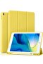 iPad 9th/8th/7th Generation case (2021/2020/2019) iPad 10.2-Inch Case with Pencil Holder [Sleep/Wake] Slim Soft TPU Back Smart Magnetic Stand Protective Cover Cases (Yellow)