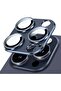 Camera Lens Protector for iPhone 15 Pro/Pro Max, Full Coverage 9H Tempered Glass, Matte Metal, Blue